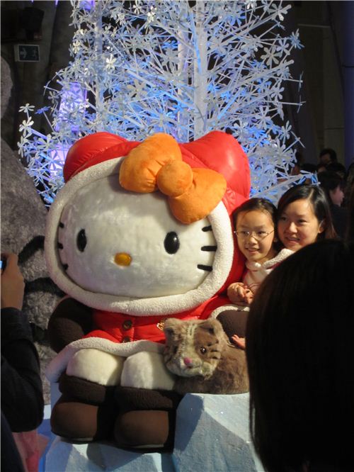 adorable Hello Kitty in warm winter clothes