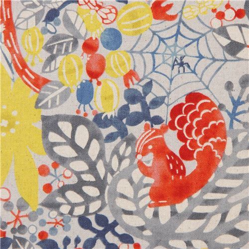 Japanese canvas fabric by Kokka with flowers