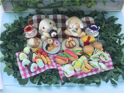 These clay bunnies are enjoying their clay food!