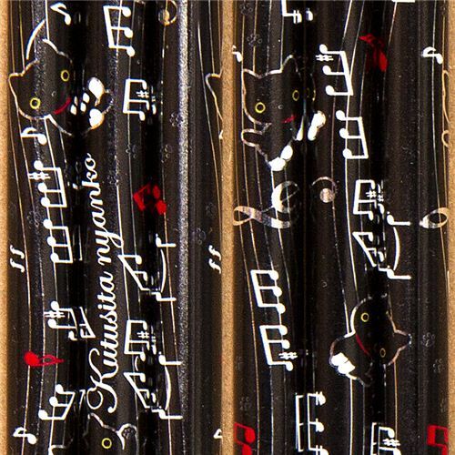 cute Kutusita Nyanko cat pencil with musical notes