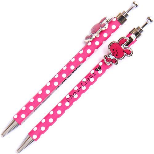 cute pink Chou-fleur Ballpoint pen with rabbit clip