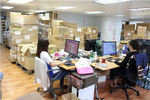 Our office ladies now work right next to the hugte San-X delivery