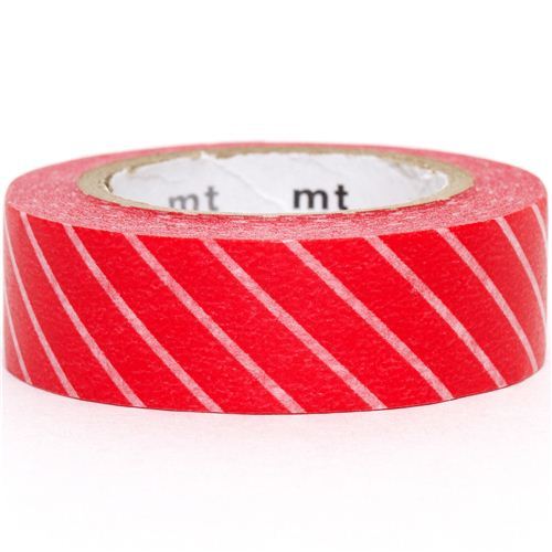 red mt Washi Masking Tape deco tape with stripes