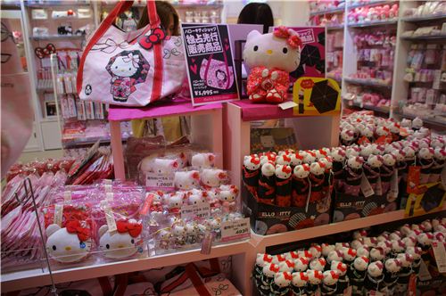 Hello Kitty dressed up as a Geisha