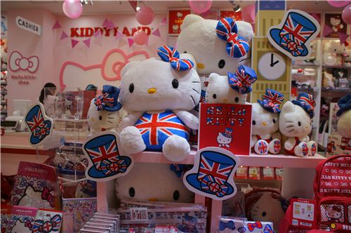 London is calling: Hello Kitty in a British designs, maybe in anticipation of the Olympic Games?