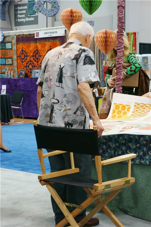 How cool is that? We saw a guy who wore a shirt made with the funny Ghastlies fabric by Alexander Henry
