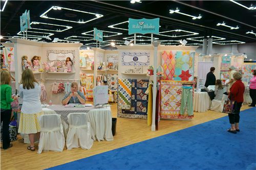 Rhe Riley Blake booth at the International Quilt Market was divided into different parts
