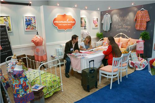 Sandra meeting with monaluna at their booth