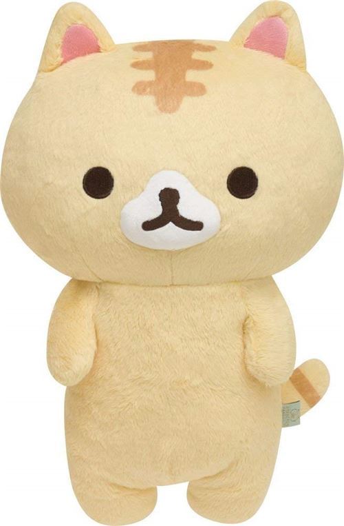 Big San-X cream Corocorocoronya cat plush toy