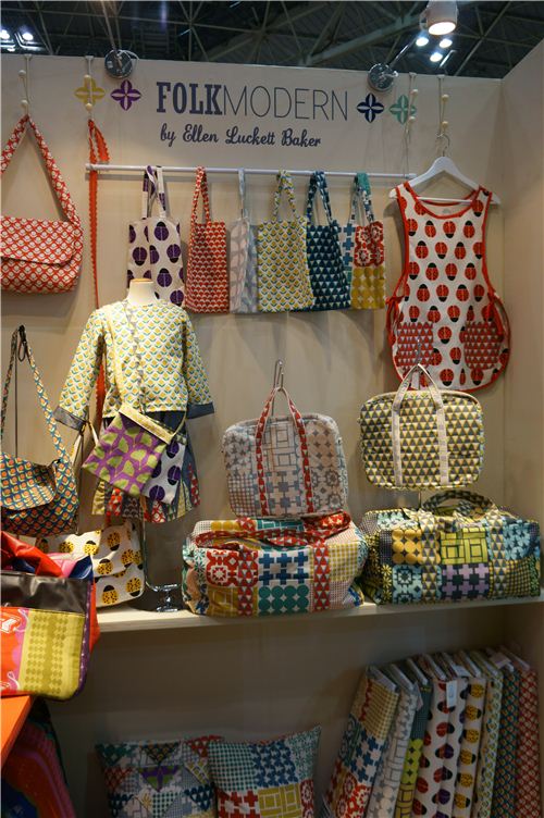 Some pretty bags and cloths made with Kokka fabrics from the Folk Modern collection