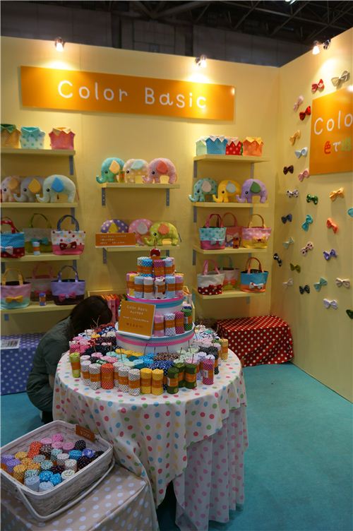 The fabric booths looked very colourful and cute