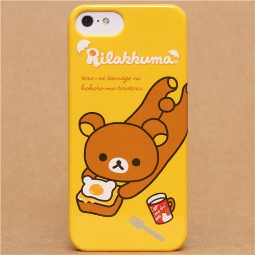 yellow Rilakkuma bear iPhone 5 hard cover case from Japan