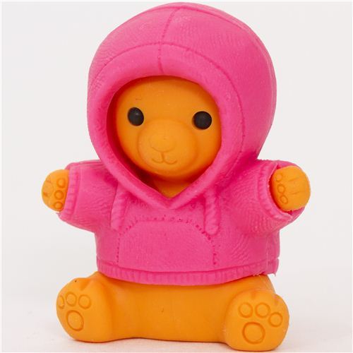 bear in pink parka eraser by Iwako from Japan