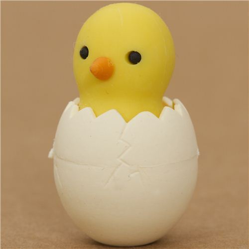 yellow chick in egg eraser by Iwako from Japan