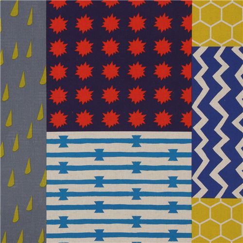 echino canvas fabric dark blue grey stripe rectangle shape Element