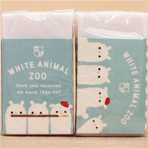 cute turquoise alpaca camel eraser from Japan