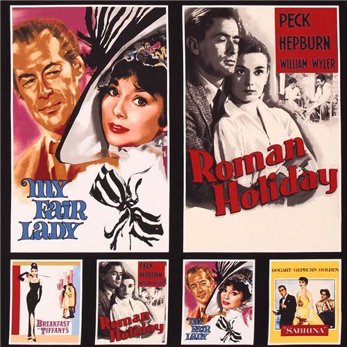 Audrey Hepburn movie fabric Robert Kaufman Hollywood Icons