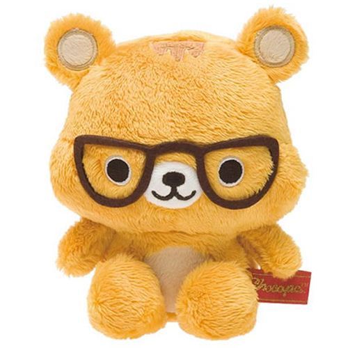San-X orange Chocopa squirrel with glasses plush toy