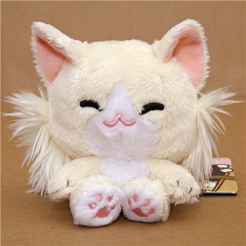 Kutusita Nyanko plush toy beige cat with tail