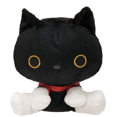 black Kutusita Nyanko cat with backpack plush toy