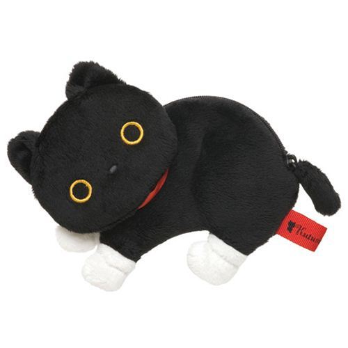 black fluffy Kutusita Nyanko cat wallet coin case San-X