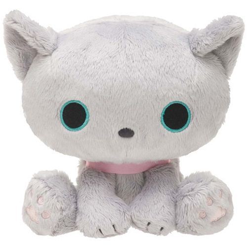 cuddly grey Kutusita Nyanko cat plush toy