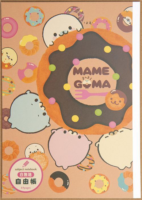 cute Mamegoma seal Notepad drawing book with donuts