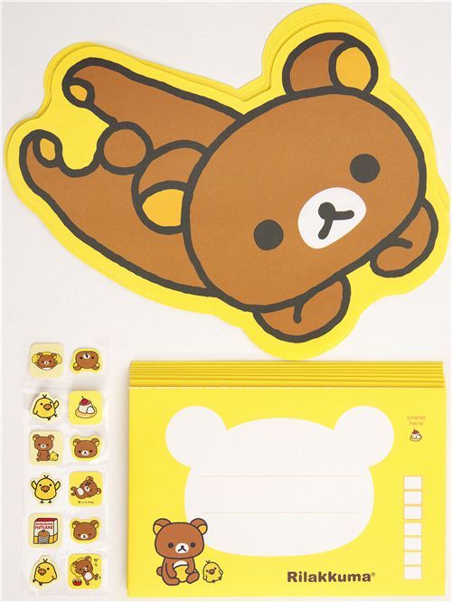 Rilakkuma bear die-cut Letter Set by San-X