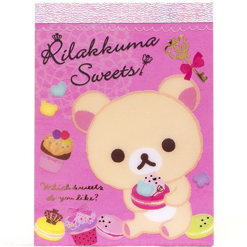 San-X Rilakkuma white bear mini Memo Pad with sweets