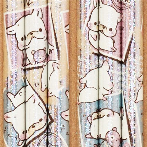 colourful Toromi Bulldog glitter pencil white dog