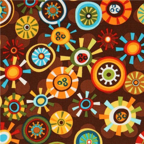 brown flower fabric by Robert Kaufman from the USA