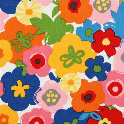 white flower fabric by Robert Kaufman from the USA