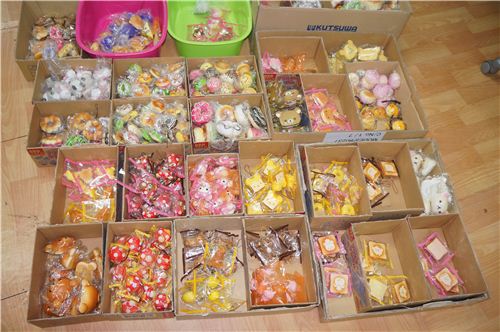 we had to sort all the squishies which took a while