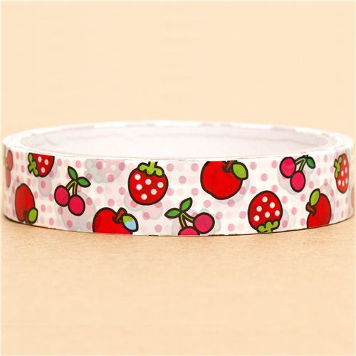 kawaii Scotch Deco Tape with strawberry cherry apple