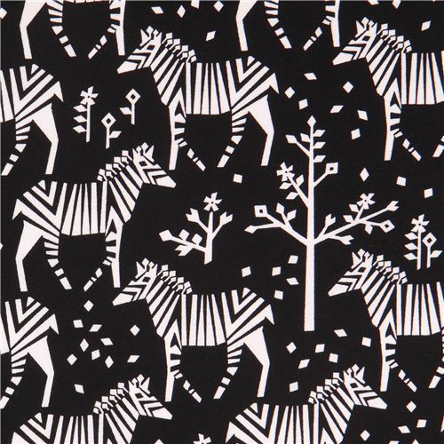 black Origami zebra fabric by Michael Miller USA