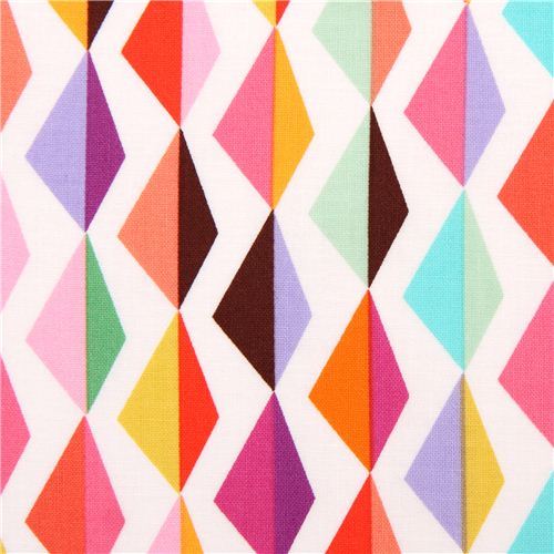 colorful Mountain & Valley Geo Print fabric Candy  by Michael Miller USA