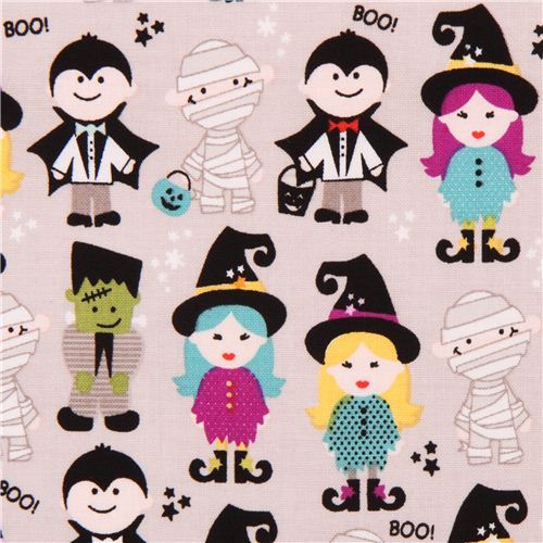 grey Riley Blake 'Halloween Parade' fabric Halloween Magic