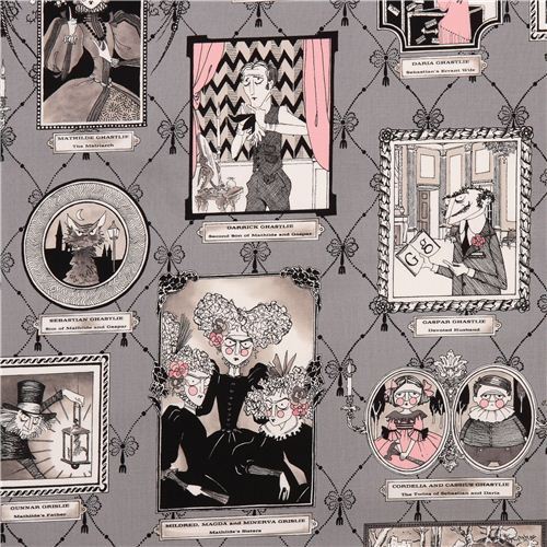 grey witch gallery fabric Alexander Henry The Ghastlies