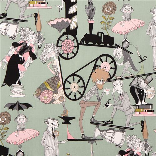 turquoise witch fabric Alexander Henry A Ghastlie End The Ghastlies