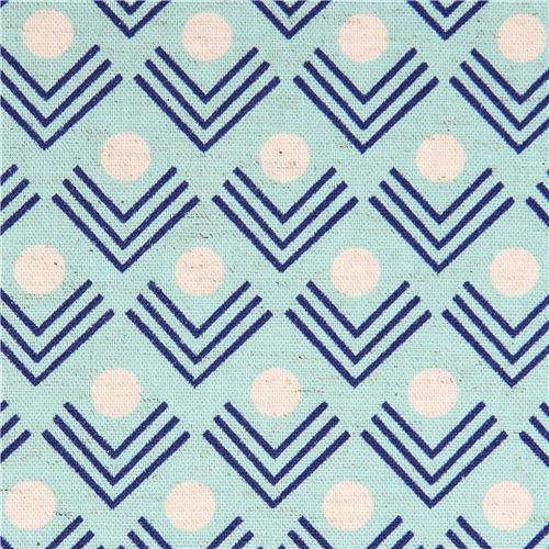 blue corners angle geo Canvas fabric Framework Kokka