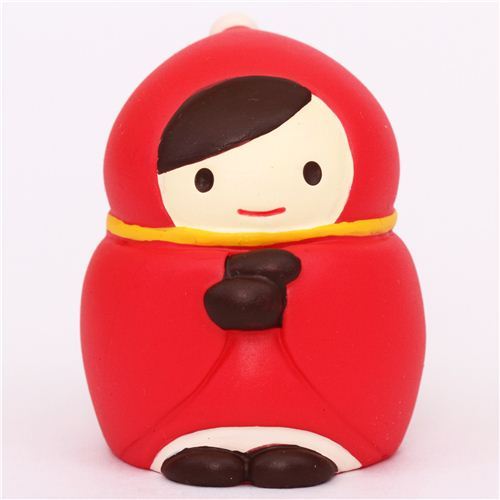bundled-up Little Red Riding Hood Christmas figurine Japan