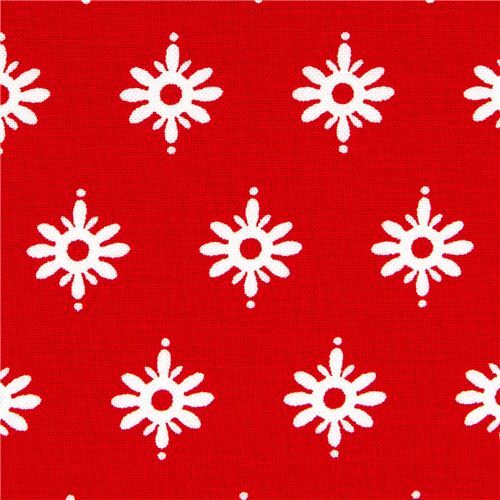 red Michael Miller Christmas fabric with Christmas stars