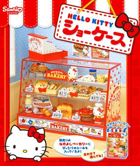 Hello Kitty Re-Ment Showcase Display food Miniature Box