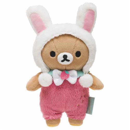 cute Rilakkuma teddy bear in pink white rabbit costume by San-X