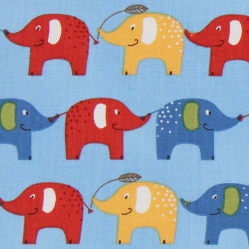blue elephants fabric Robert Kaufman USA designer