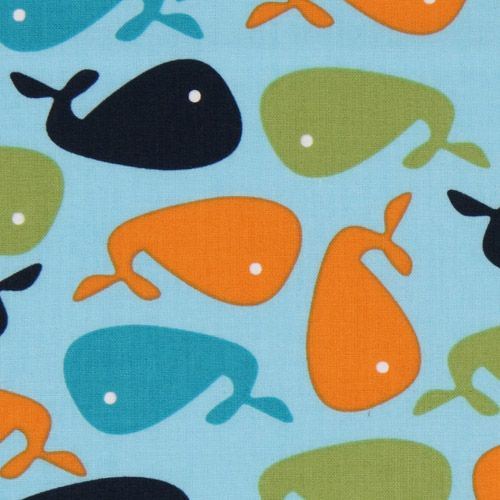 blue whale fabric Robert Kaufman USA designer