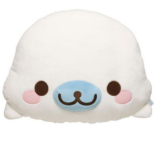white Mamegoma seal plush toy pillow by San-X