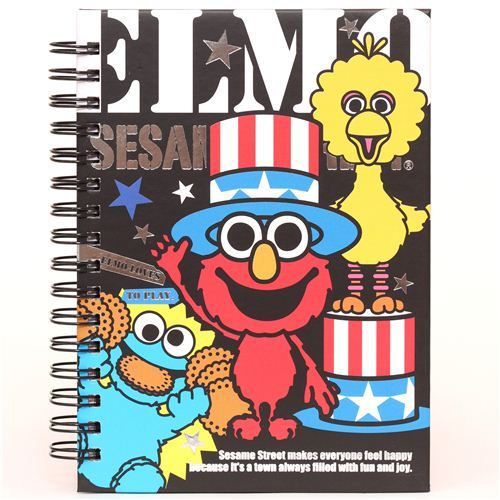 black Sesame Street USA Elmo ring binder notebook