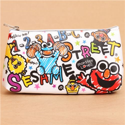 white Sesame street pencil case from Japan Elmo Muppet