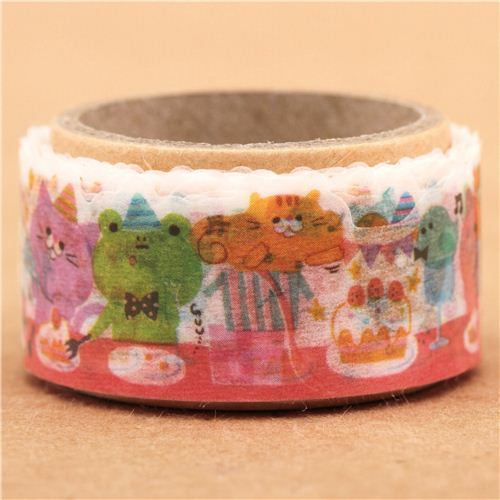 cute milk glass transparent animal birthday deco tape sticky tape by Q-Lia